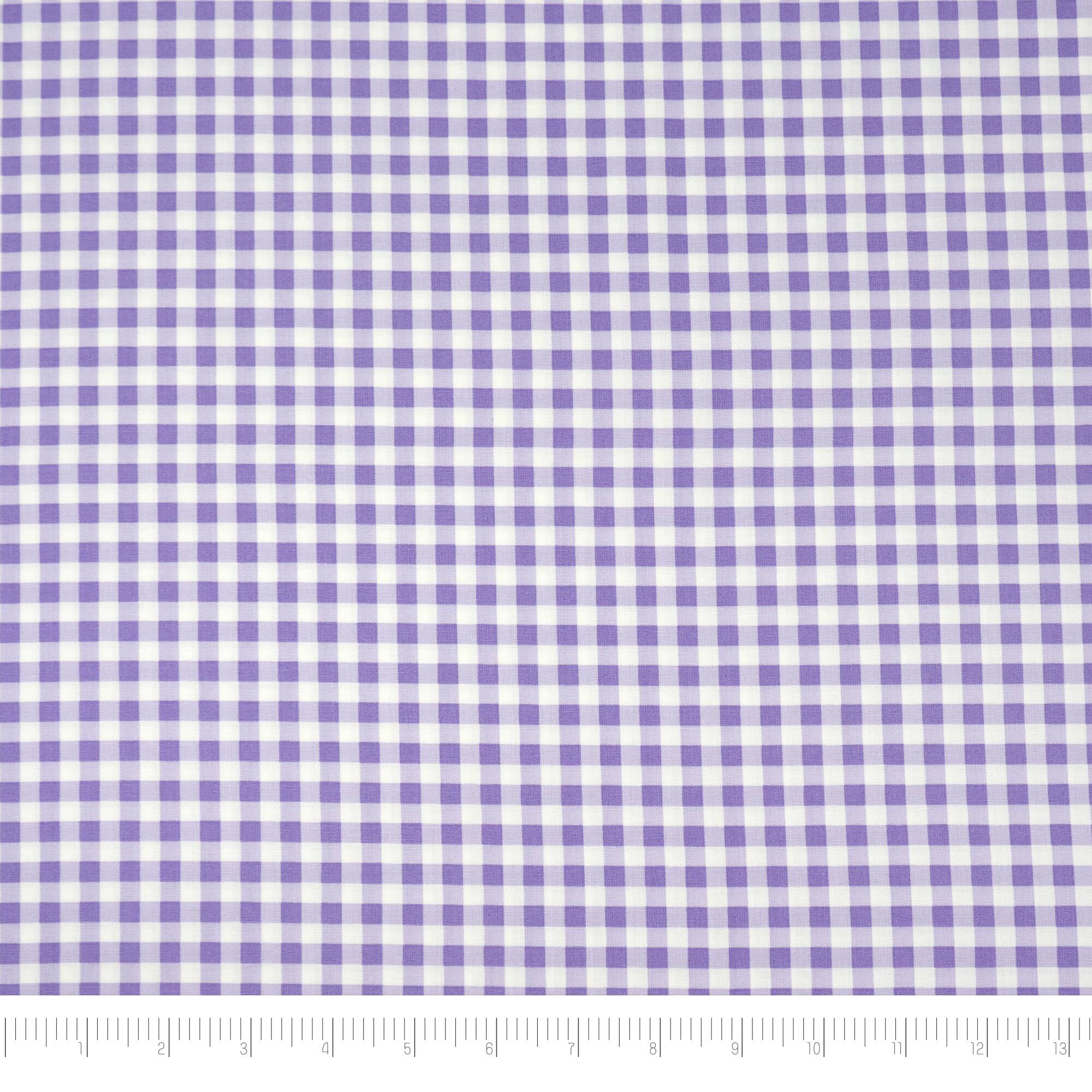 SINGER Purple Gingham Check Cotton Fabric